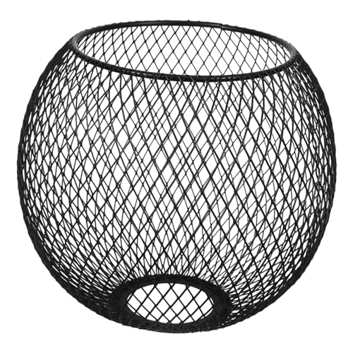 Angoily Metall-käfig Lampenschirm Vintage Hängelampe mit Kugelförmigem Hohlem Design Einfache Montage Blendfreie Lichtstreuung für Esszimmer Schlafzimmer Wohnzimmer Schwarzer von Angoily