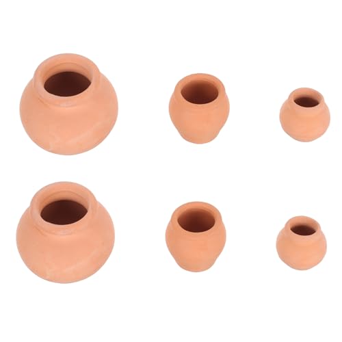 Angoily Mini Amphore Terracotta Tonkrug Klein 6 Stücke Mini Lehm Töpfe Töpfe Keramik Toterwaren Planse Blumentöpfe Kindertöpfe für Indoor Outdoor Topf Basteln Mini Blumentopf Ton von Angoily