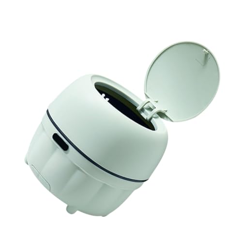 Angoily Mini Desktop Mülleimer mit Deckel und Pressmechanismus Multifunktionaler Kleiner Abfalleimer mit Telefonhalter für Büro Küche und Schlafzimmer Platzsparender Tischmülleimer von Angoily