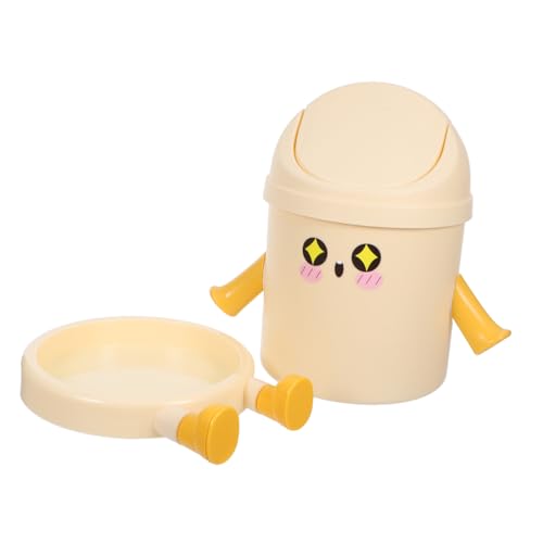 Angoily Mini Mülleimer für Schreibtisch mit Schwenkdeckel Leichter Kunststoff Desktop Abfalleimer Kompakter Tisch Müllbehälter für Büro Schlafzimmer Bad Tragbarer Mini Abfallkorb von Angoily