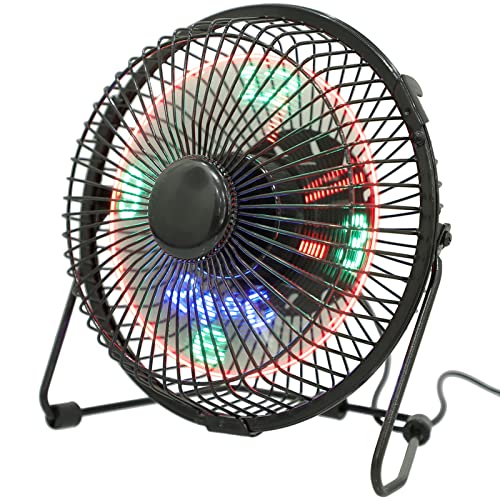 Angoily Mini USB mit LED Uhr und Temperaturanzeige Tragbarer Tischventilator aus Metall für Büro und Zuhause Geräuschloser Betrieb für Schreibtisch und Desktop Angoily Mini USB mit LED Uhr und Temperaturanzeige Tragbarer Tischventilator aus Metall für Büro und Zuhause Geräuschloser Betrieb für Schreibtisch und Desktop von Angoily