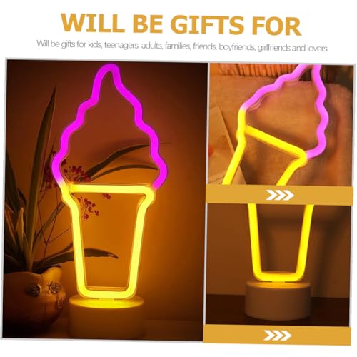 Angoily Neonlampe Eiscreme Leuchtschild Bunte LED Nachtlicht Wanddekoration für Schlafzimmer Bar Party Wohnraum Dekor Kreative Form Optische Illusion Angoily Neonlampe Eiscreme Leuchtschild Bunte LED Nachtlicht Wanddekoration für Schlafzimmer Bar Party Wohnraum Dekor Kreative Form Optische Illusion von Angoily