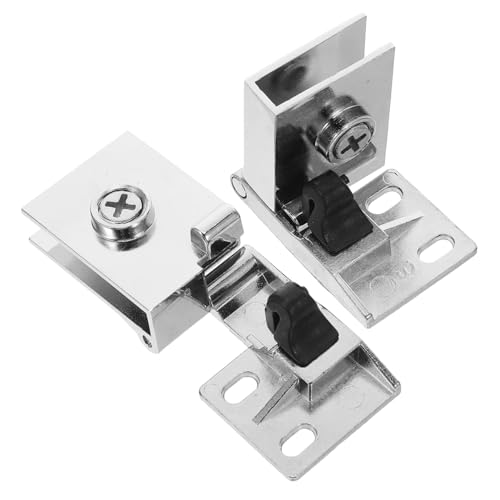 Angoily No-drill Glasduschtür Scharniere mit Metallklemme und Schützendem Eckdesign für Glasduschen Vitrinen und Schranktüren Geräuschlos Sanft und Einfache Montage von Angoily