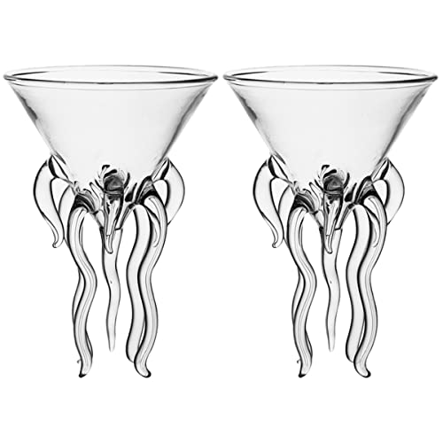 Männer Octopus Cocktailglas 2Pcs Martini Glass Getr?nke Bar Goblet Tools für Home Party Bankett Hochzeit (Transparent) Glasses von Angoily