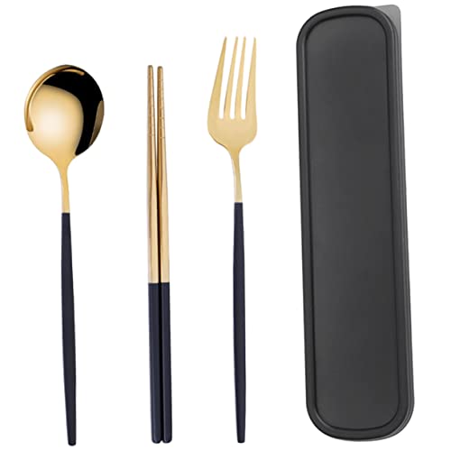 Angoily Ornament-Kits 1 Set Edelstahl Besteck Geschirr Set Edelstahl Essstäbchen Edelstahl Utensilien Set Dessertlöffel Tafelbesteck Reiselöffel Camping Geschirr Löffel Kit von Angoily