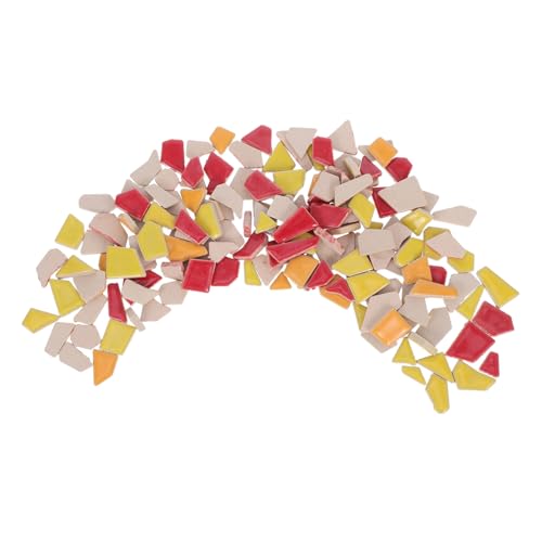 Angoily Pack Unregelmäßige Keramikfliesen Rot gelb Glasiert Für DIY Mosaik Kunsthandwerk Kleine Porzellanstücke Zur Wand Bodendekoration Für Küche Bad Dekorationsprojekte von Angoily