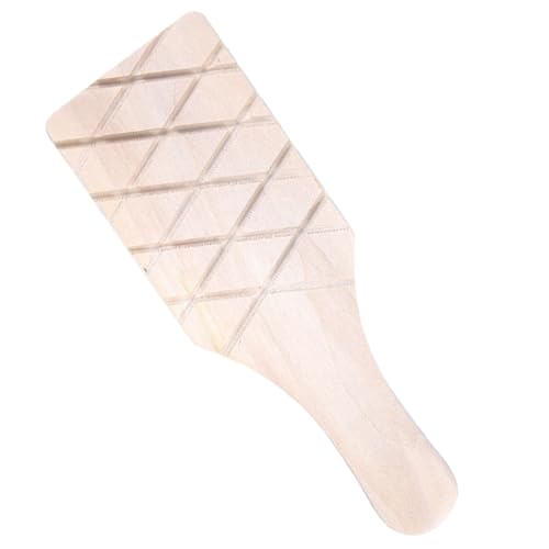 Angoily Tonpaddel Aus Holz DIY-Keramik-Werkzeug Glatte Oberfläche Für Tonskulpturen Gittermusterseite Für Gestaltung Langlebiges Holzmodellierbrett Leicht Zu Reinigen Komfortabler Griff von Angoily