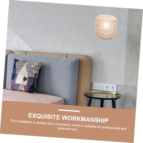 Angoily Papierseil Lampenschirm Deckenleuchte Imitation Rattan Lampenabdeckung Stilvoll Robust Einfache Montage Für Wohnzimmer Esszimmer Schlafzimmer von Angoily
