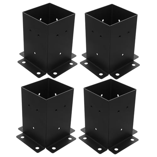 Angoily Pfostenbasis Pulverbeschichteter Carbonstahl Pfostenträger für Pergola Zaun Briefkasten Stabiler Uv-beständiger Pfostensockel für Garten und Terrasse Vielseitig Montierbar Gras von Angoily