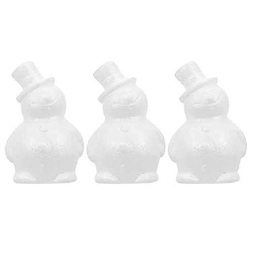 Angoily Polystyrol Schneemann Weißer Schaum Schneemann: DIY Crafting Christmas Foam Shapes 3 Stücke Weihnachten Styrofoam Modellierung Ornament Urlaub Winter Schnee Wunderland Dekoration von Angoily