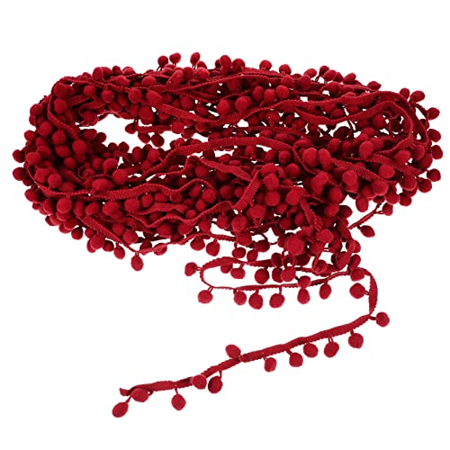 Angoily Pom Pom für Diy Dekoration Fransenbesatz Weinrot Breit Große Pompons für Kleidung Vorhänge und Handwerksprojekte von Angoily