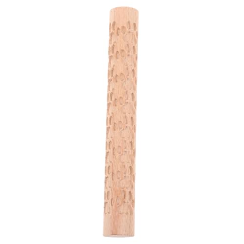 Angoily Prägewalzenstab strukturierte Walze Töpferstempel Herstellung geprägtes Rollen Name Hey Werkzeug Ton geprägter Stab Handroller aus Holz Texturwalze für Ohrringmaterial aus Ton von Angoily