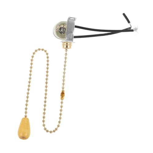 Angoily Pull Chain Lichtschalter Gold Zugschalter Zugkordel Lampenschalter für Badezimmer und Deckenleuchte DIY Ersatz Zubehör Robuste Verschleißfeste Konstruktion Einfache Montage von Angoily