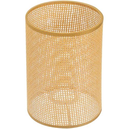 Angoily Rattan-Trommel-Lampenschirm-Ersatz E27-E14-Fass-Lampenschirm Zum Aufstecken Nat¨¹rliche Gewebte Zylinder-Lichtabdeckung F¨¹r Kronleuchter Tisch-Schreibtischlampen von Angoily