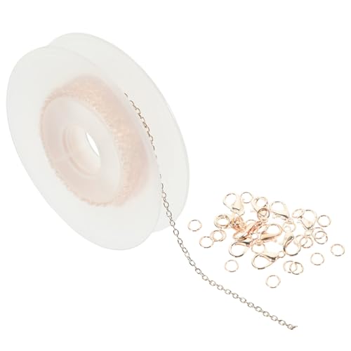 Angoily Roségold Edelstahl Schmuckkette mit Verschlüssen DIY Kettenverlängerung Armbandketten Bastelset für Schmuckherstellung und Zubehör von Angoily
