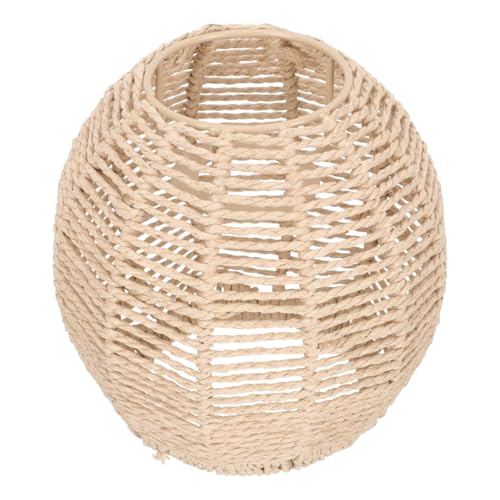Angoily Runder Papierlampenschirm Hängelampe mit Gewebtem Rattan design Langlebig und Rissfest Dekorative Deckenleuchte für Wohnzimmer Schlafzimmer Esszimmer Sanfte Lichtstreuung von Angoily