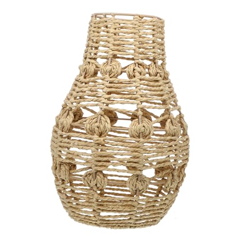 Angoily Rustikaler Gewebter Pendelleuchten Lampenschirm Robustem Material Einfacher Aufbau Dekorativer Lampenschirm für Wohnzimmer Esszimmer Boho und Vintage Wohnstile Fassung Geeignet von Angoily