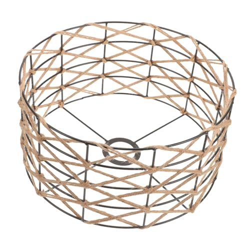 Angoily Rustikaler Pendelleuchten Lampenschirm aus Gewebtem Hanfseil Langlebiger Eisenrahmen Dekorativer Retro deckenlampenschirm für Gemütliche Wohnräume Schlafzimmer und Barbeleuchtung von Angoily