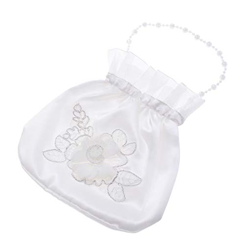 Satin Braut Hochzeit Geldbag Weiß Brauthochzeitstasche Satin Dekorierte Dolly Bag Brauttasche Handtasche für Hochzeit Satin Braut Hochzeit Geldbag Weiß Brauthochzeitstasche Satin Dekorierte Dolly Bag Brauttasche Handtasche für Hochzeit von Angoily