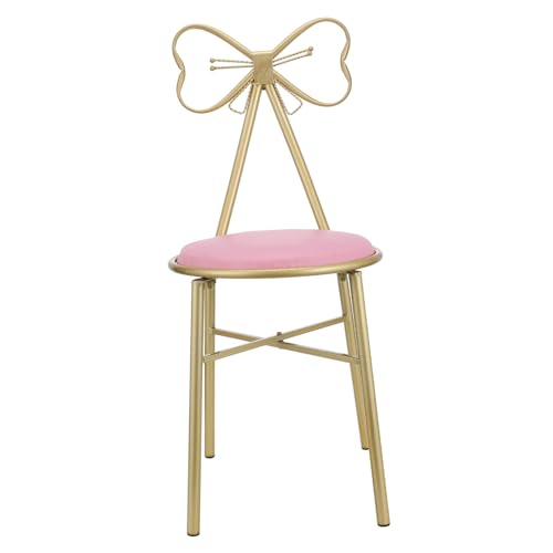 Angoily Schminkstuhl Mit Rückenlehne Bogenstuhl Schminkhocker Für Schminktisch Abnehmbarer Rückenlehne Kleiner Stuhl Metallstuhl Multifunktionaler Stuhl Für Wohnzimmer Und Schlafzimmer von Angoily