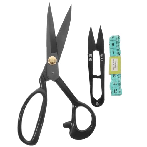 Angoily Schwarze Klingen Schere Ergonomisch Vielseitig für Leder Handwerk Schneiden Haushaltsschere mit Präziser Kontrolle und Komfortabler Griff Zufällige Farbe von Angoily