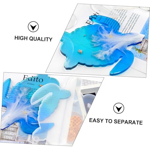 Angoily Silikonform Untersetzer Schildkrötenform DIY Gießen Coaster Mold aus Langlebigem Lebensmittelechtem Silikon Glatte Oberfläche Einfach zu Entformen für Epoxidharz Kunsthandwerk und von Angoily