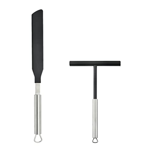 Angoily Teigschaber Crêpe-Verteiler- Pfannenwender-Set 2-Teiliges Crêpe-Verteiler-Werkzeug T-Förmiges Crêpe-Maker-Verteilwerkzeug Für Bäckereien Pfannenwender von Angoily