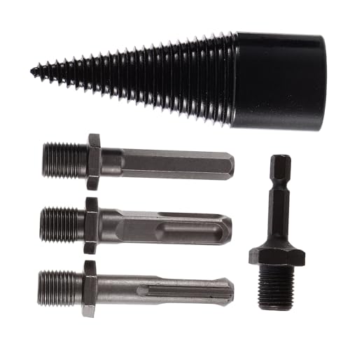 Angoily Teiliges Holzspalter bohrer Verschleißfestem Kohlenstoffstahl mit Abnehmbaren Griffen Kegelförmiger Spiralbohrer für Effizientes Spalten von Brennholz und Kastanien Kompatibel mit von Angoily