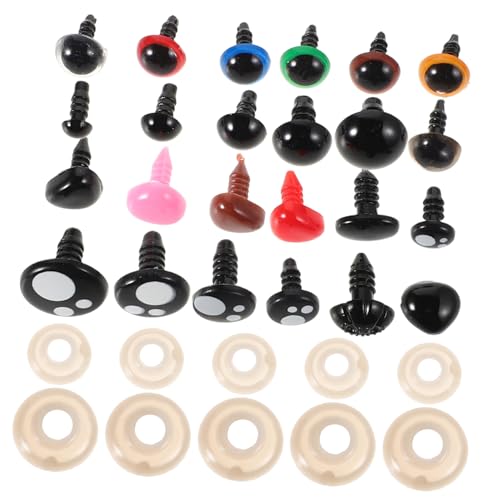 Angoily Teiliges Sicherheitsaugen und Nasen aus Kunststoff mit Unterlegscheiben für DIY Häkeltiere Plüschtiere Puppen und Bastelprojekte und Vielseitig für Handarbeiten Angoily Teiliges Sicherheitsaugen und Nasen aus Kunststoff mit Unterlegscheiben für DIY Häkeltiere Plüschtiere Puppen und Bastelprojekte und Vielseitig für Handarbeiten von Angoily