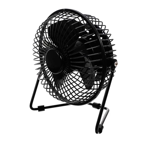 Angoily Temperaturlüfter Mini Kühlung Uhrenventilator Büro Led Desktop Angetrieben Digital Usb Drinnen Tragbar Schwarz von Angoily