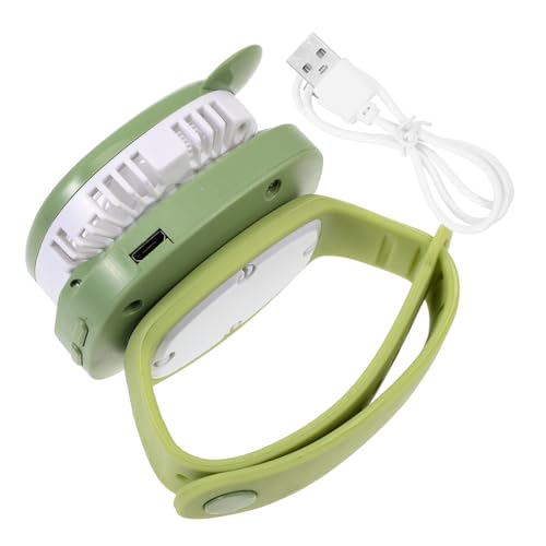 Angoily Tragbarer Uhrenventilator USB Aufladbar Handventilator für Jungen und Mädchen Süßes Design für Drinnen und Draußen Leicht und Langlebig von Angoily