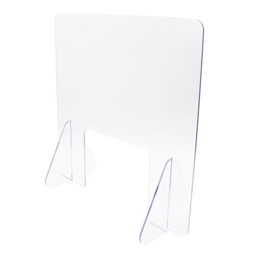 Angoily Transparente Abnehmbare Niesschutz Trennwand Freistehendes Acryl Panel mit Großem Durchreicheöffnungsbereich Bruchsicherer Spuckschutz für Schreibtisch und Büro von Angoily