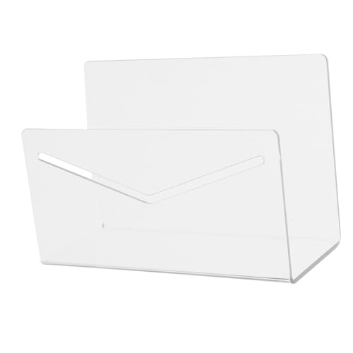 Angoily Transparenter Acryl Briefhalter für Schreibtisch Organizer mit Offenem Fach Kompakter Mail Organizer und Dokumentenhalter für Büro Zuhause Schule Platzsparende Aufbewahrung von Angoily