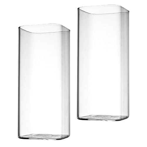 Angoily Trinkgläser 14 Oz Quadratische Gläser 2Er-Set Trinkbecher Glas Klares Barglas Für Wasser Saft Bier Getränke Cocktails Mixgetränke 400 Ml von Angoily