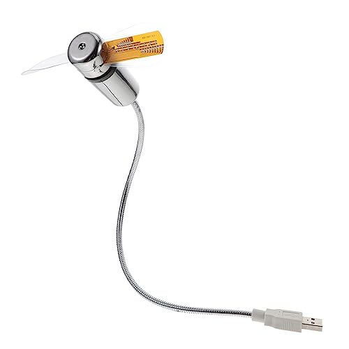 Angoily USB Mini mit LED Uhr und Temperaturanzeige Tragbarer USB Lüfter mit Flexiblem Schwanenhals für Büro Reisen und Zuhause von Angoily