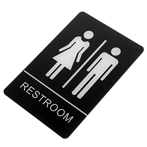 Angoily Unisex Toilettenschild aus Acryl Selbstklebendes Wc Schild für Büro und Geschäftsbadezimmer Klare Piktogramme Einfache ohne Bohren Wand und Türdekoration von Angoily