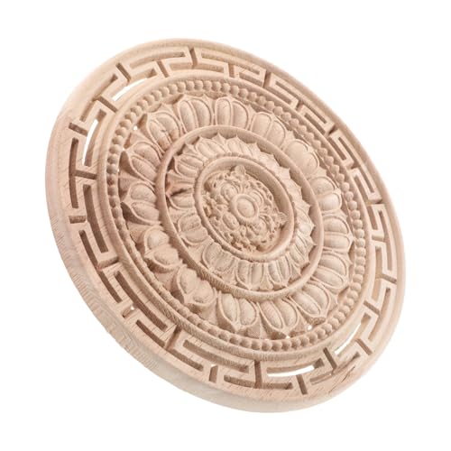 Angoily Unlackierte Holzapplikation Mandala Blume Geschnitzte Möbelverzierung Runde Europäische Holzdekal Wiederverwendbar für Schrank Tür Bett Wanddekoration Angoily Unlackierte Holzapplikation Mandala Blume Geschnitzte Möbelverzierung Runde Europäische Holzdekal Wiederverwendbar für Schrank Tür Bett Wanddekoration von Angoily