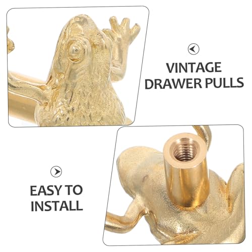 Angoily Messing Türgriffe Mit Froschmotiv Vintage Design Schrankgriffe Aus Messing Für Kommoden Kleiderschränke Möbel Retro Bauernhaus Wohnaccessoires von Angoily