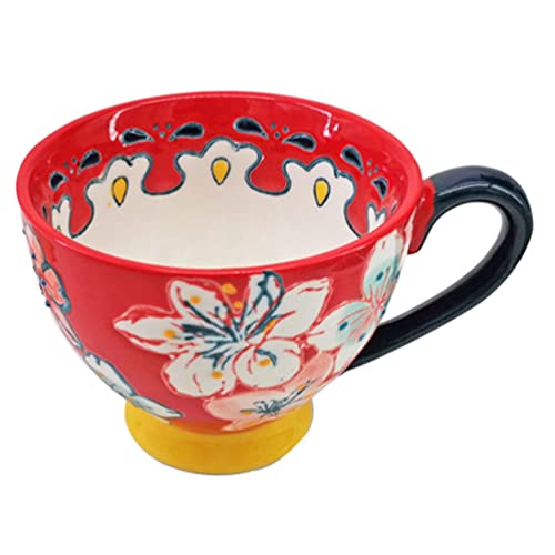 Angoily Vintage Teetasse Cappuccino Cups Britische Kaffeetassen Fine Bone China Teetasse Porzellan Tee Kaffee Espresso Becher Frühstück Teetasse Wasser Tasse Retro Töpfermilch Tasse von Angoily