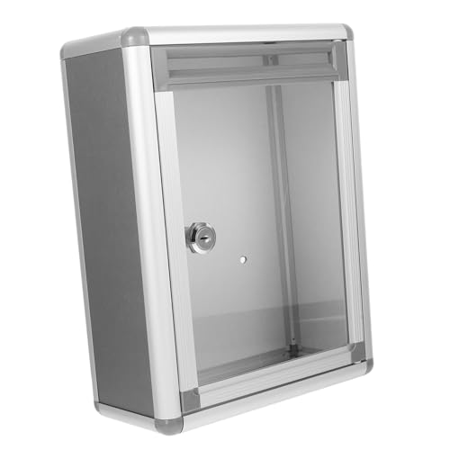 Angoily Wandmontierte Vorschlagsbox Schloss Sichere Spenden und Beschwerdenbox für Büro und Langlebig und Wetterfest Mittlere Transparente Graue Ausführung Angoily Wandmontierte Vorschlagsbox Schloss Sichere Spenden und Beschwerdenbox für Büro und Langlebig und Wetterfest Mittlere Transparente Graue Ausführung von Angoily