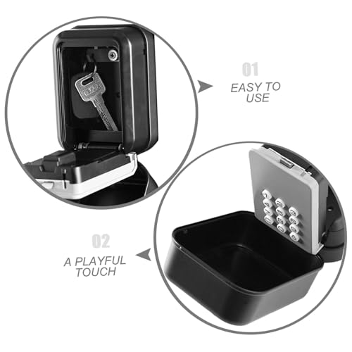 Angoily Wandmontierter Schlüsselsafe Außen Metall Key Lock Box mit Passwortschutz Anti-diebstahl Schlüsselbox für Büro Zuhause Garage mit Kompakter Wandhalterung und Großer Kapazität von Angoily