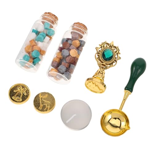 Angoily Weihnachtliches Wachssiegel Einzigartigen Motiven Inklusive Wachsperlen und Löffel Vintage Europäischer Griff für Karten Umschläge und Geschenkdekorationen Angoily Weihnachtliches Wachssiegel Einzigartigen Motiven Inklusive Wachsperlen und Löffel Vintage Europäischer Griff für Karten Umschläge und Geschenkdekorationen von Angoily