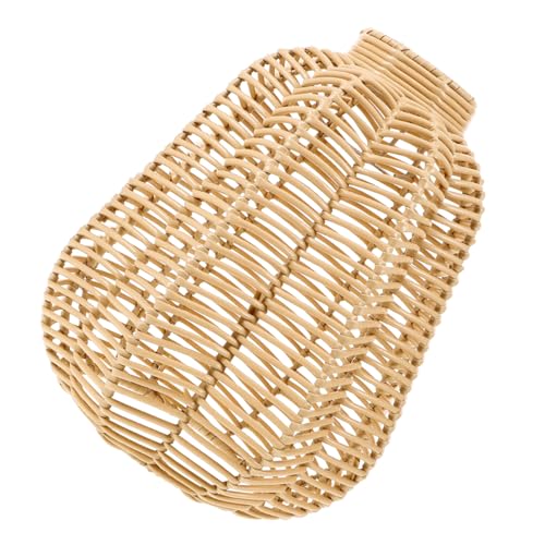 Angoily Woven Rattan Lampenschirm Deckenleuchte Leicht Rustic Stil Hängend Imitation Rattan Pendelleuchte Lampenabdeckung Für Wohnzimmer Schlafzimmer Restaurant Bar von Angoily