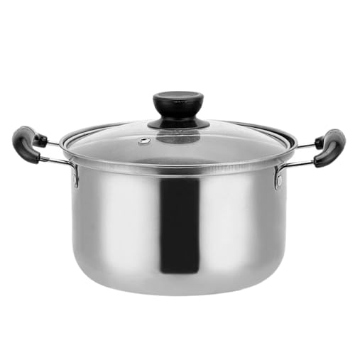 Angoily Kochtopf Edelstahl, Topf mit GlasDeckel, 16 cm, für alle Herdarten geeignet, Gas, Elektroherd Induktion von Angoily