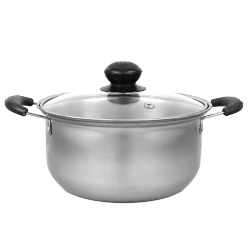 Angoily Kochtopf 18 cm Durchmesser: Kochtopf Milch Suppen Braten Nudeln mit Glasdeckel Antihaft Kasserolle Dampfkocher Stiel Dampfkoch Dampfgarer von Angoily