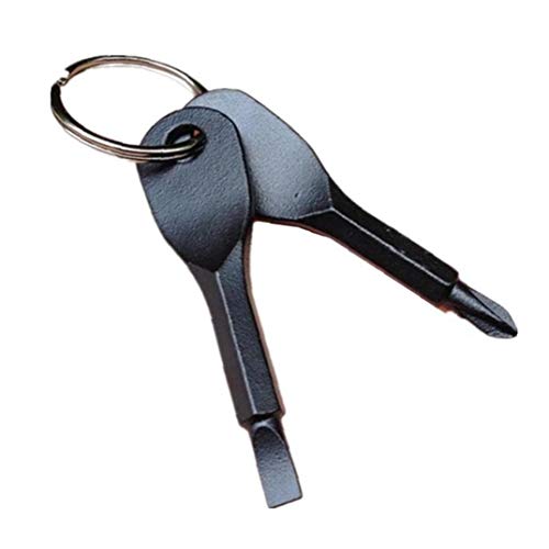1 Satz Edelstahl Mini Multifunktions-Schraubendreher Schlüssel-Form-Schlitzschraubendreher Keychain Taschen-Reparatur-Werkzeug von Angoter