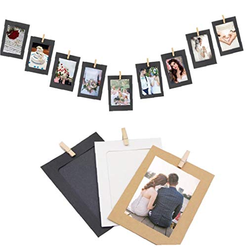 10pcs / Set Fotorahmen aus Holz Clip Papier Bild Girlande für Polterabend-Geburtstags-Party Photo Booth Requisiten Dekoration 6INCH Weiß von Angoter