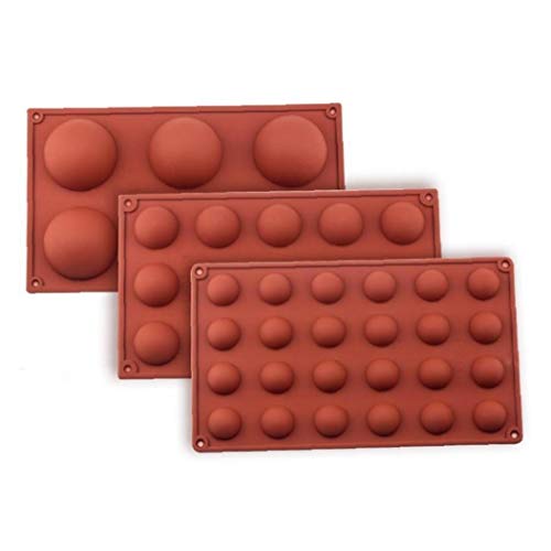 Angoter 6 Loch Kugel-Bereich Silikon-Form für Kuchen-Gebäck-Backen-Praline-Fondant Bakeware runder Form Dessert Mold-Dekor von Angoter
