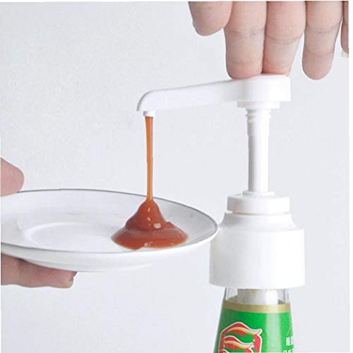 Angoter Jam Flasche Pump Sauce Spender Ketchup Essigflasche Kopfdruck Push-Typ Düse Home Küchenwerkzeuge zufällige Farbe von Angoter