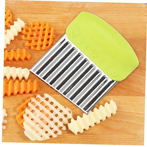 Angoter Wellenförmige Französisch Fries Cutter Edelstahl Kartoffelhobel Gemüsehacker Veggie Slicer Durable Küchenhelfer Cutter von Angoter